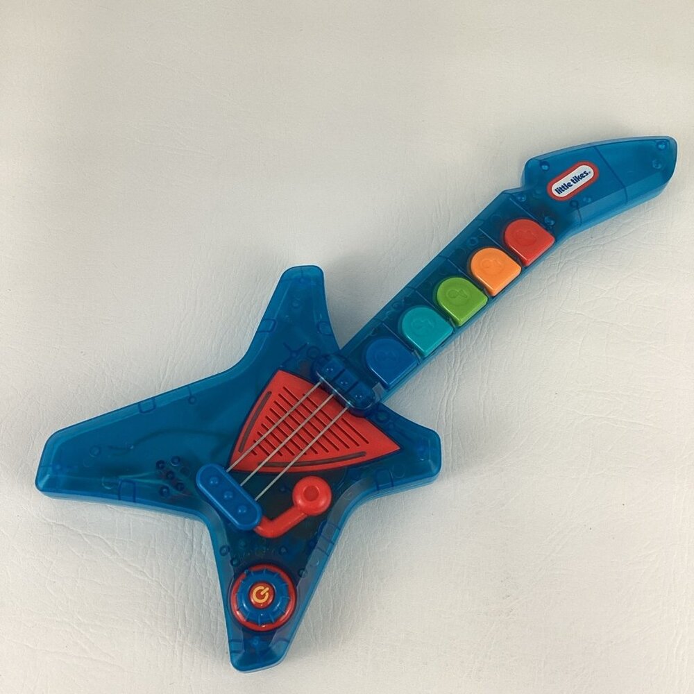 Little Tikes Pop Tunes Rocker Guitar Kids Blue Musical Instrument Lights Sounds